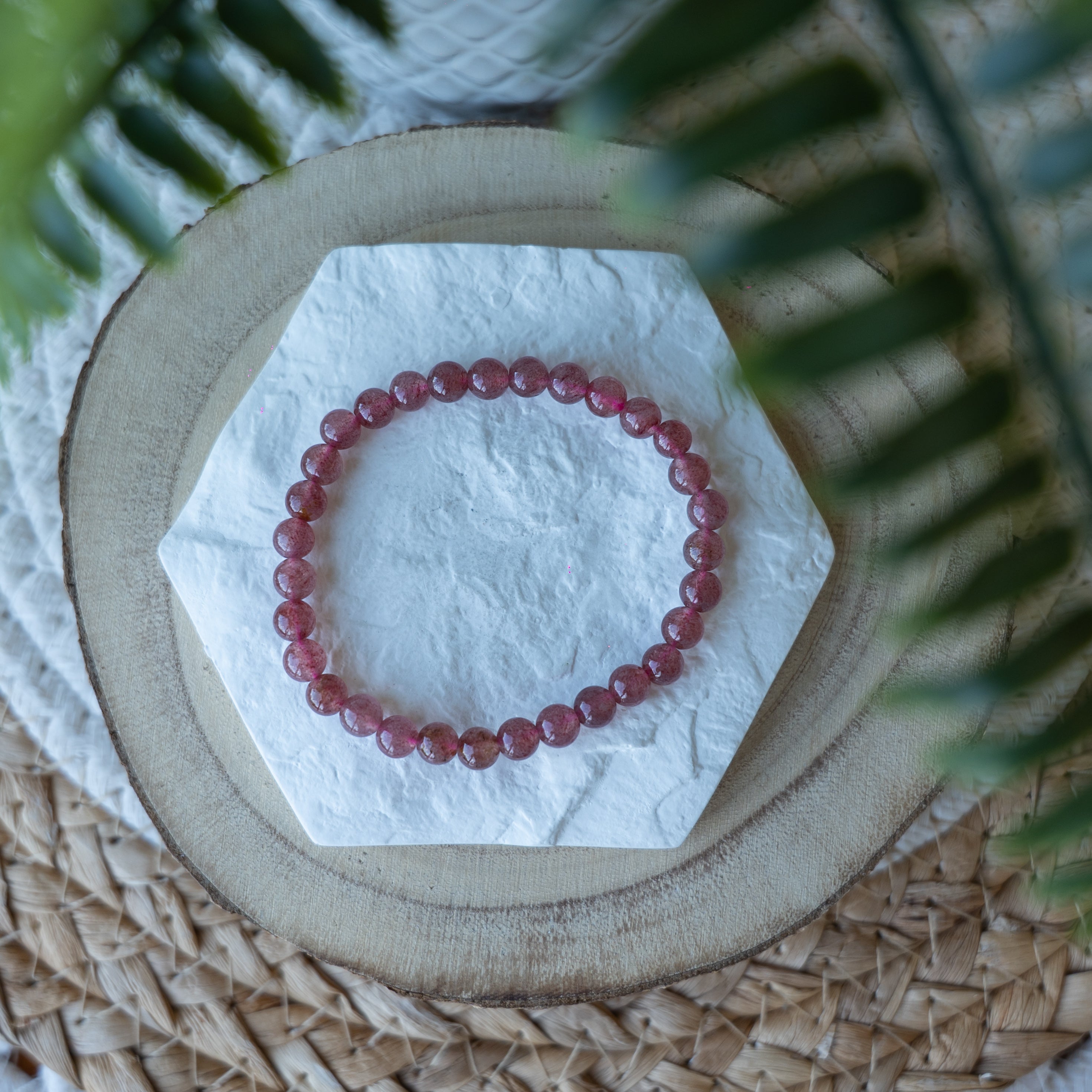 Bracelet Quartz Fraise – Pierre naturelle amour et joie de vivre