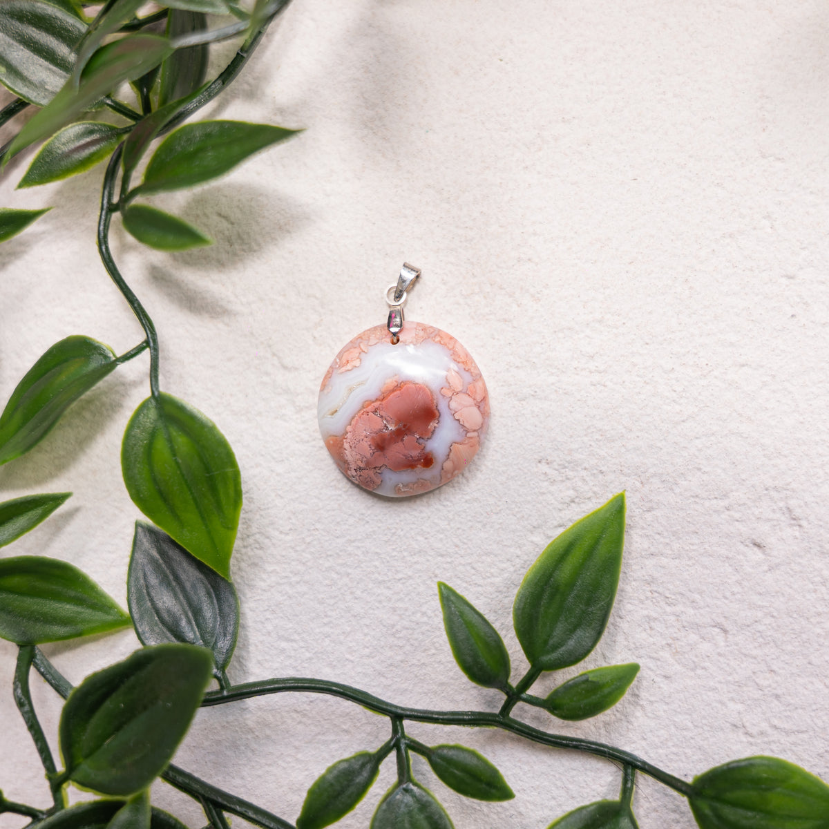 Pendentifs en pierres naturelles Agate rose 