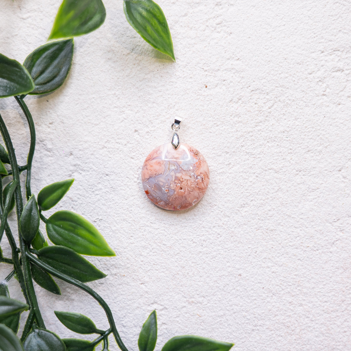 Pendentifs en pierres naturelles Agate rose 