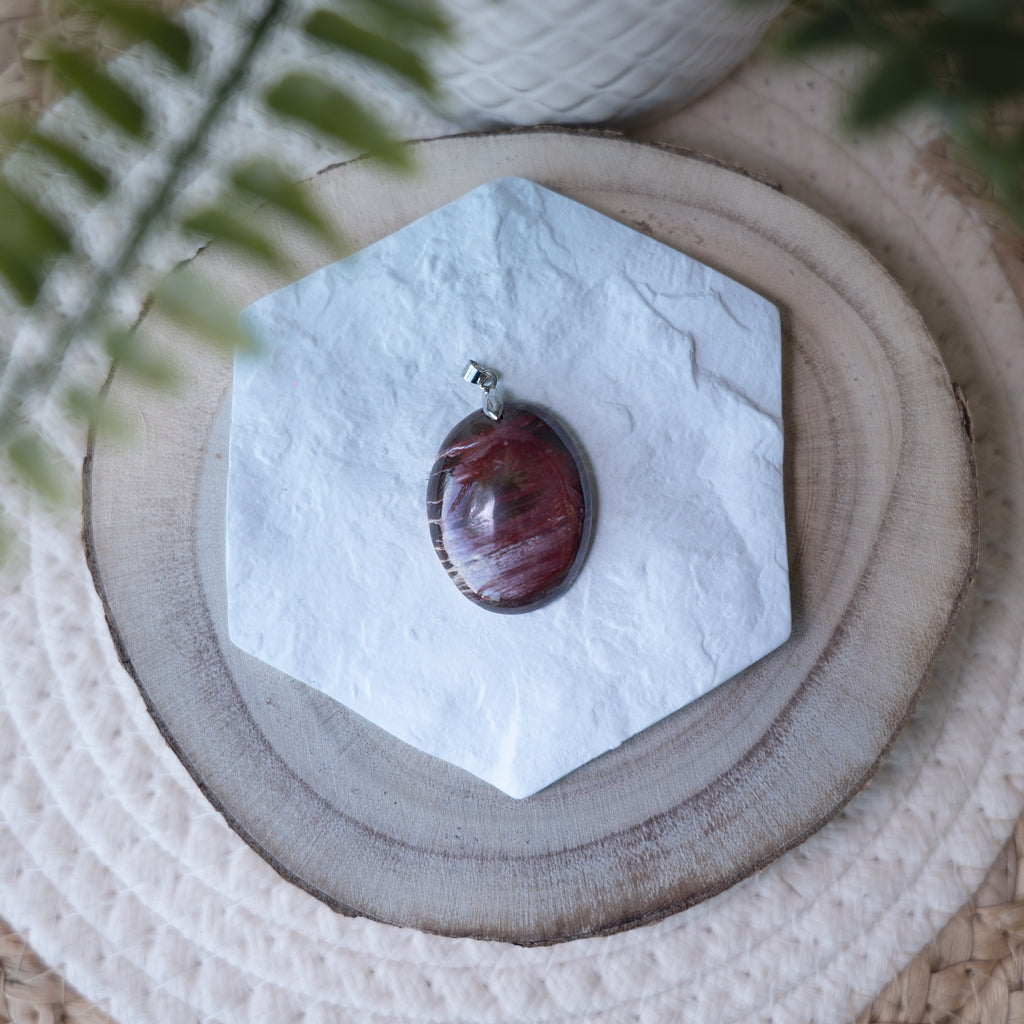 Pendentif bois fossile 