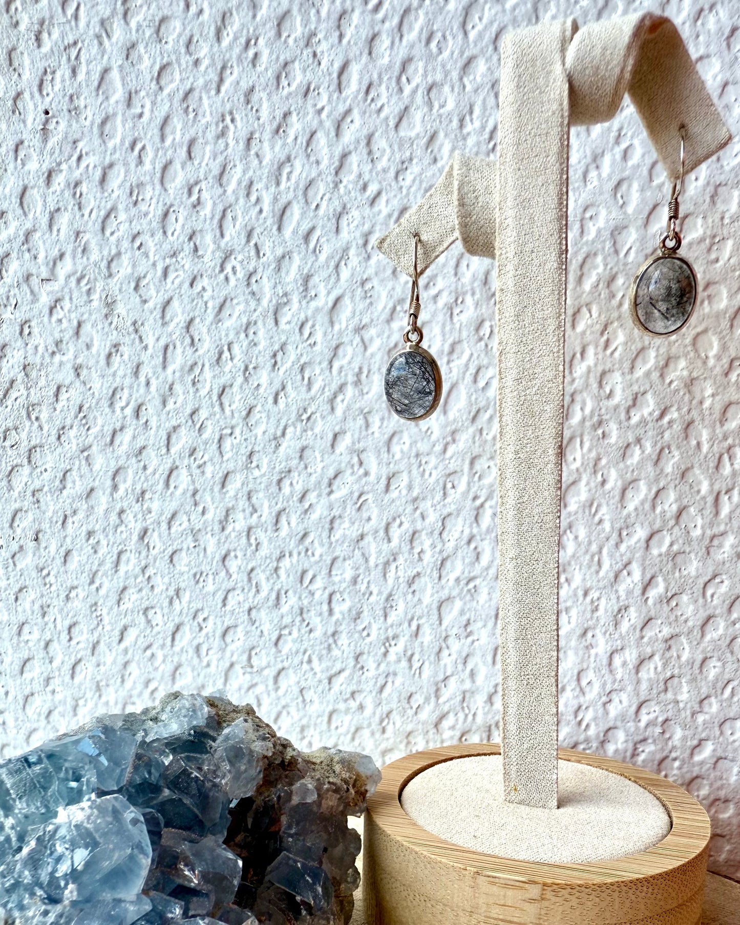 BOUCLES D’OREILLES QUARTZ TOURMALINE