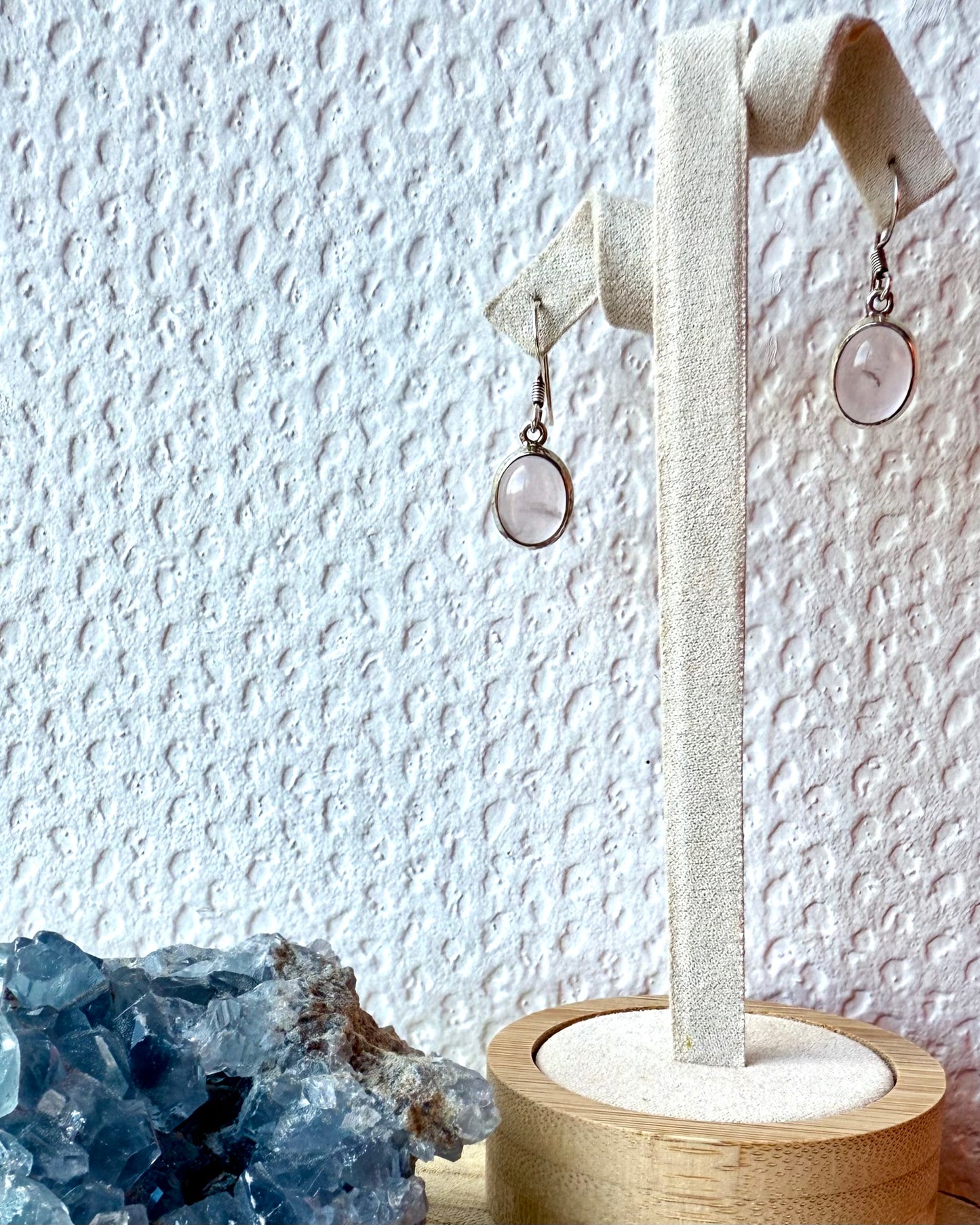 BOUCLES D’OREILLES QUARTZ ROSE