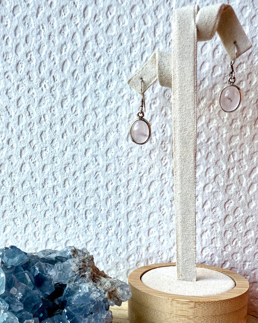 BOUCLES D’OREILLES QUARTZ ROSE