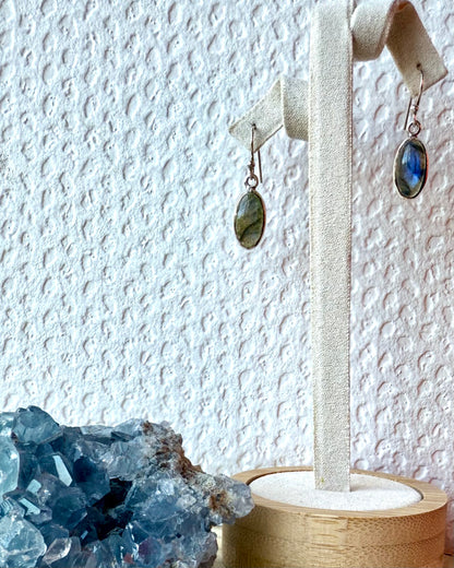 BOUCLES D’OREILLES LABRADORITE