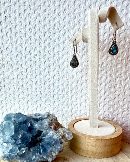 BOUCLES D’OREILLES LABRADORITE