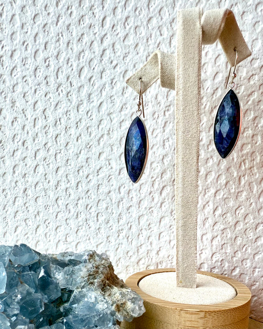 BOUCLES D’OREILLES SAPHIR INDIEN