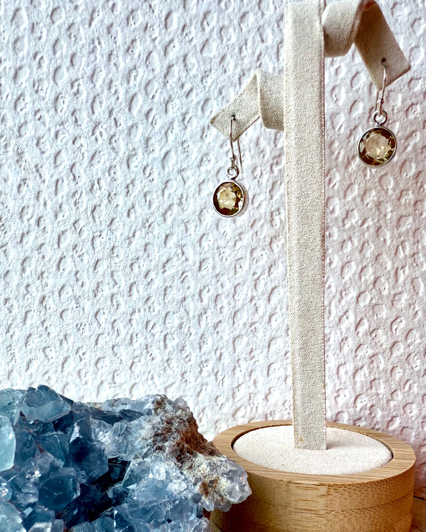 BOUCLES D’OREILLES CITRINE FACETTES ARGENT