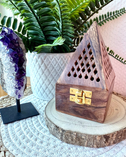PORTE ENCENS Pyramide Coffret en Bois