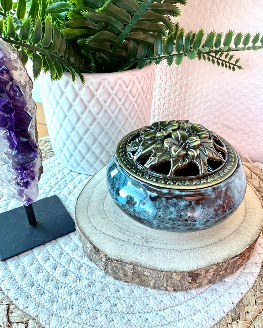 PORTE ENCENS Céramique Noir et bleu