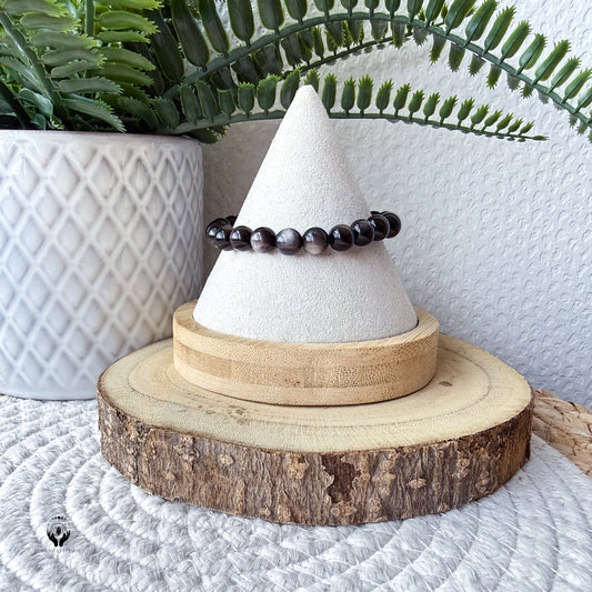 BRACELETS EN OBSIDIENNE (doré, Argenté, œil céleste)