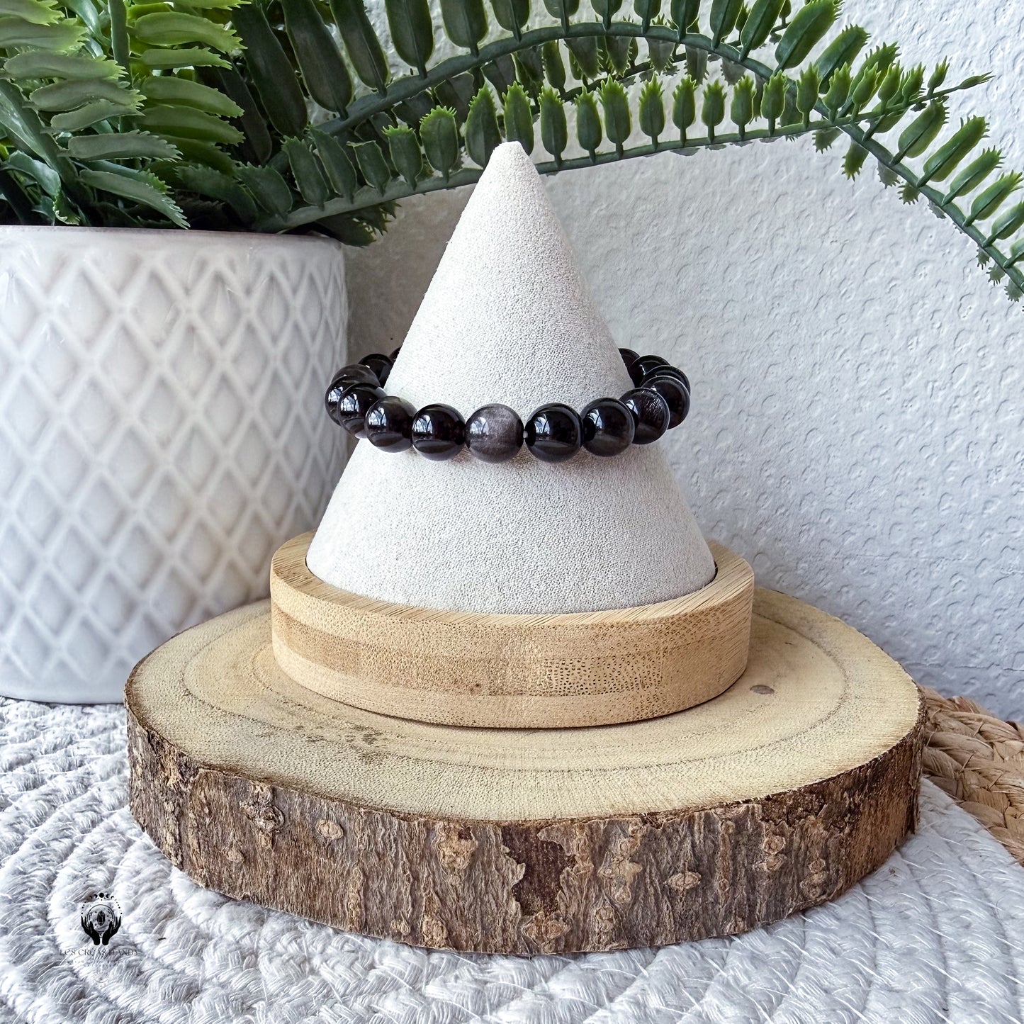 BRACELETS EN OBSIDIENNE (doré, Argenté, œil céleste)