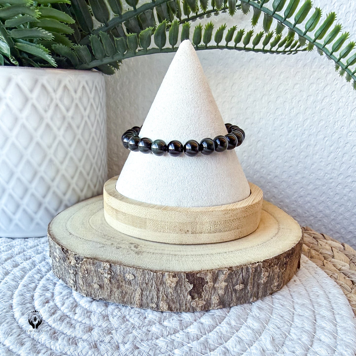 BRACELETS EN OBSIDIENNE (doré, Argenté, œil céleste)