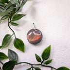 Pendentif labradorite rond orangé