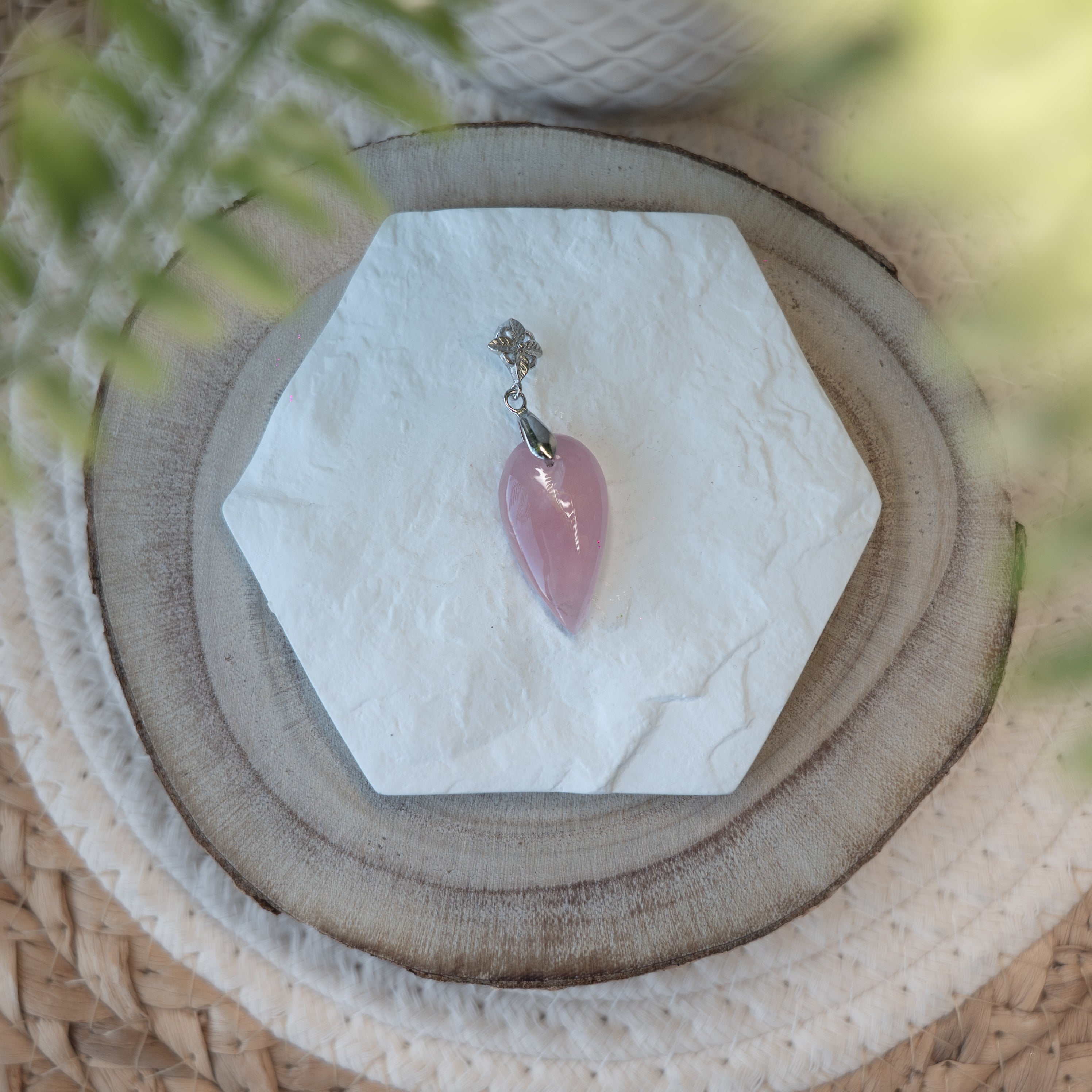 Pendentif Quartz Rose – Pierre naturelle amour et apaisement