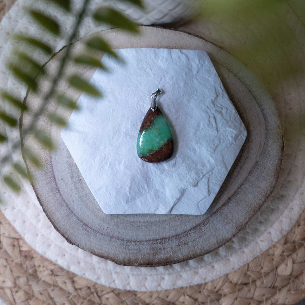 Pendentif Bio Chrysoprase – Pierre naturelle renouveau et apaisement