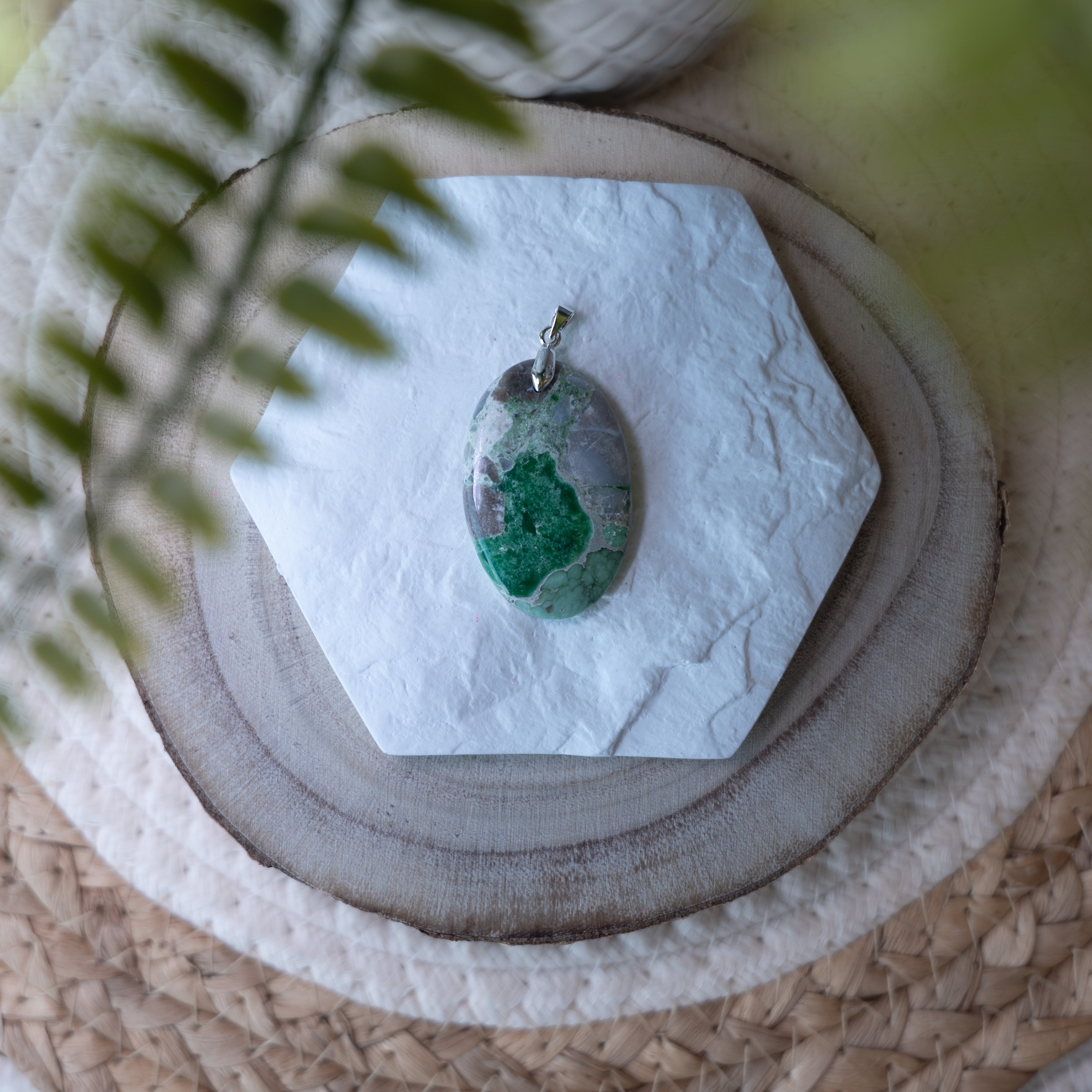 Pendentif Variscite – Pierre naturelle apaisement et équilibre émotionnel