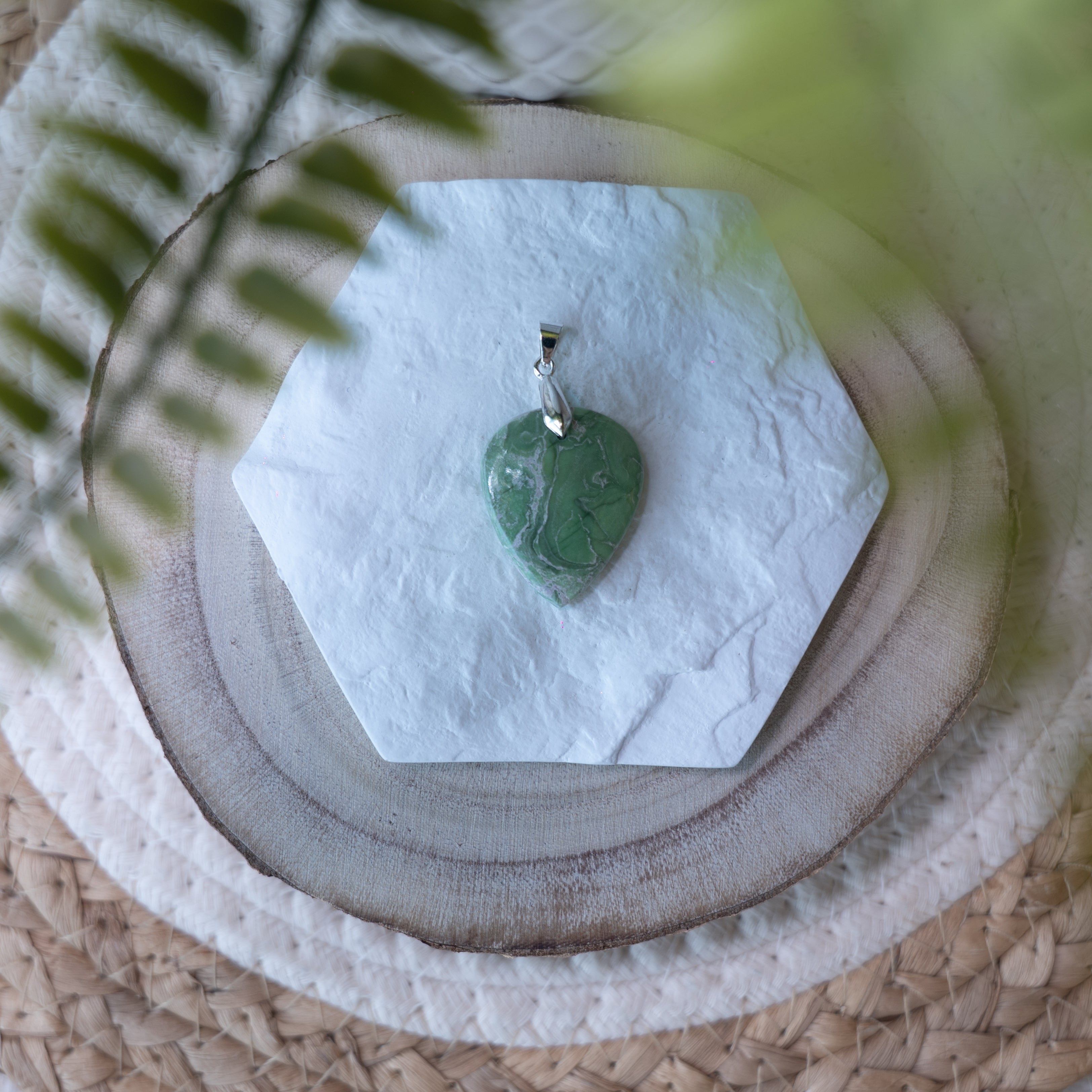 Pendentif Variscite – Pierre naturelle apaisement et équilibre émotionnel