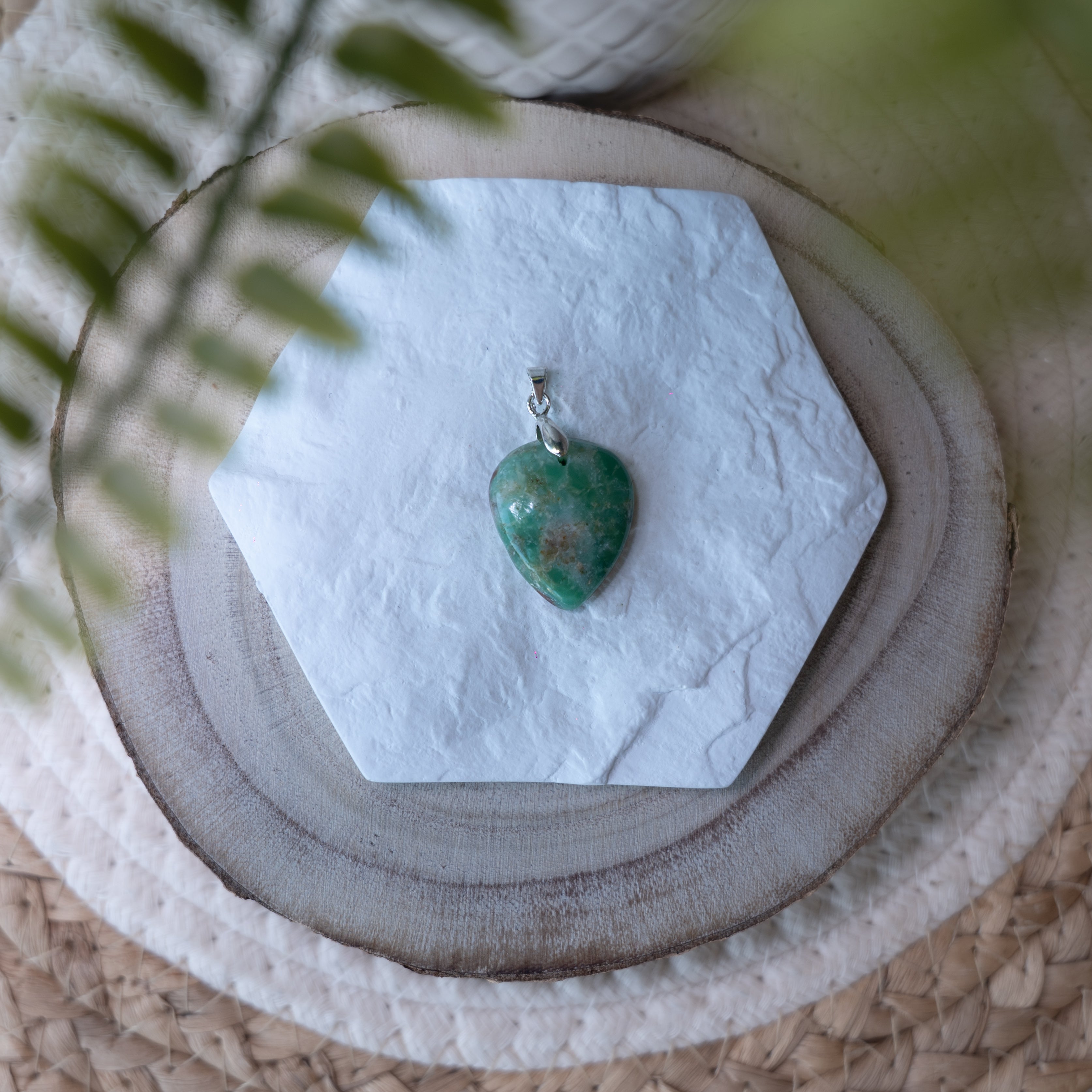 Pendentif Variscite – Pierre naturelle apaisement et équilibre émotionnel