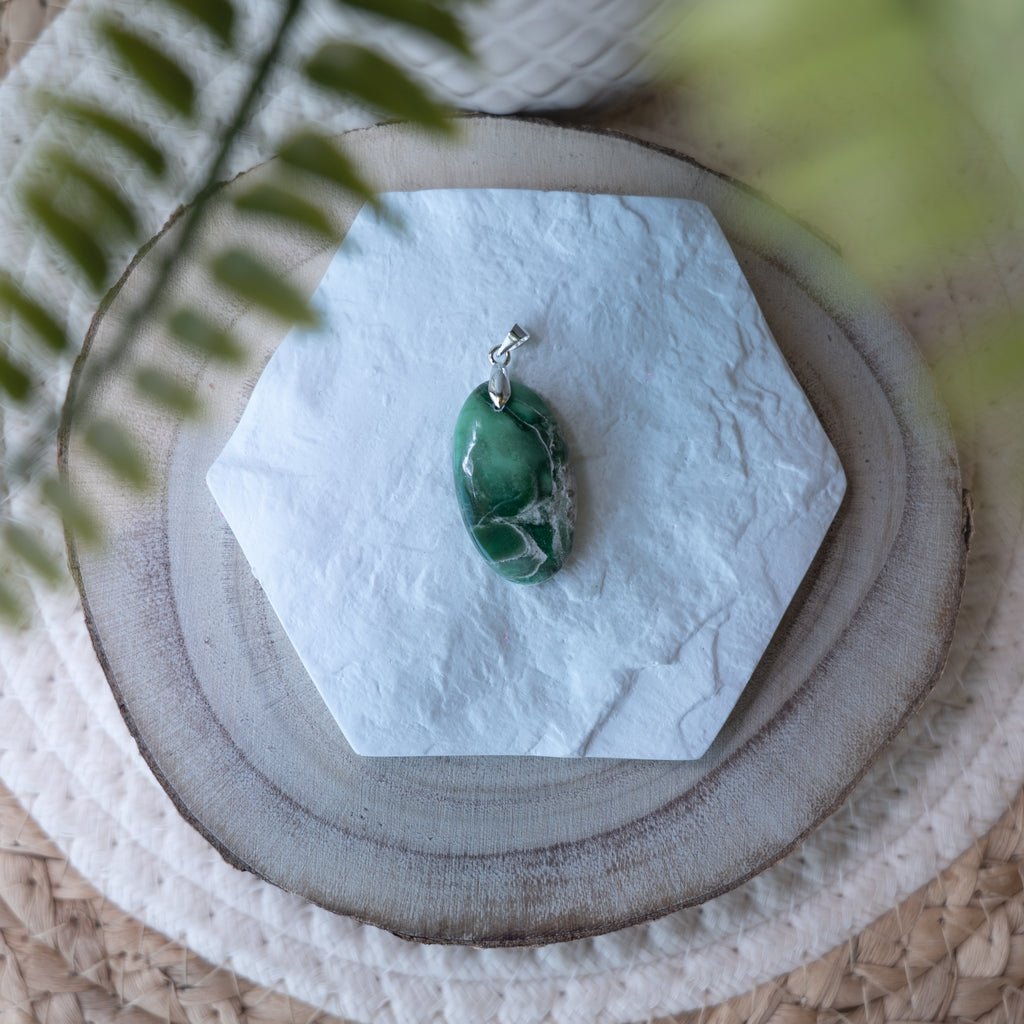 Pendentif Variscite – Pierre naturelle apaisement et équilibre émotionnel