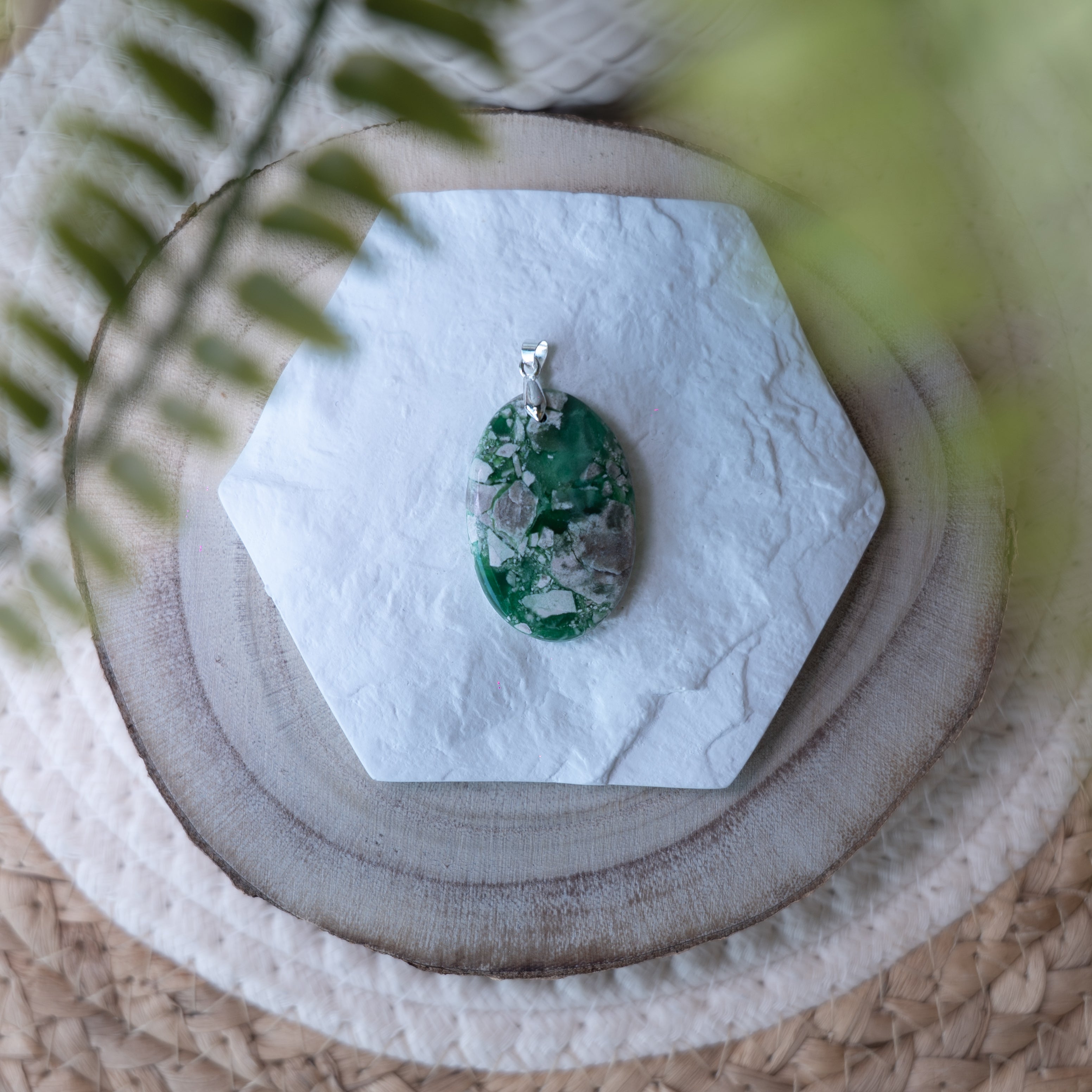 Pendentif Variscite – Pierre naturelle apaisement et équilibre émotionnel