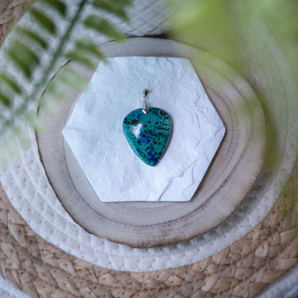 Pendentifs  Azurite Malachite Blue Bird – Pierre naturelle intuition et transformation