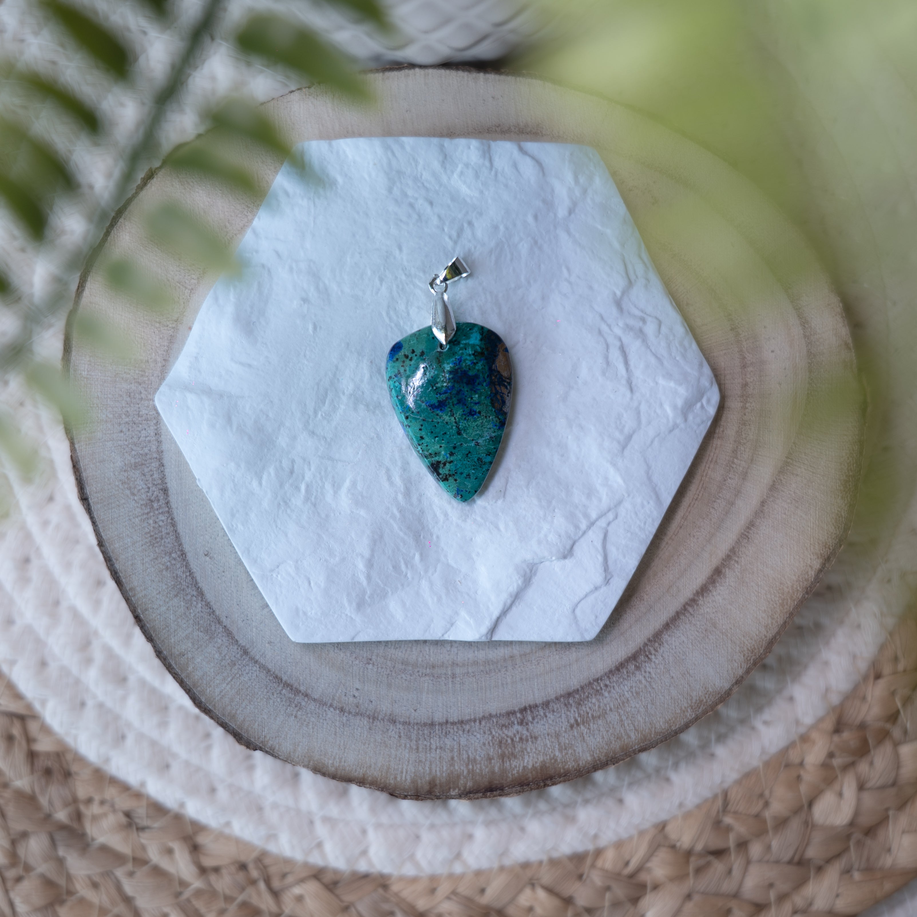 Pendentifs  Azurite Malachite Blue Bird – Pierre naturelle intuition et transformation