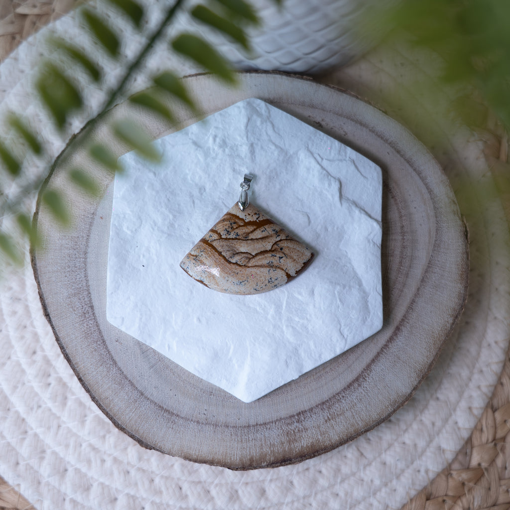 Pendentif Jaspe Paysage – Pierre naturelle ancrage et sérénité