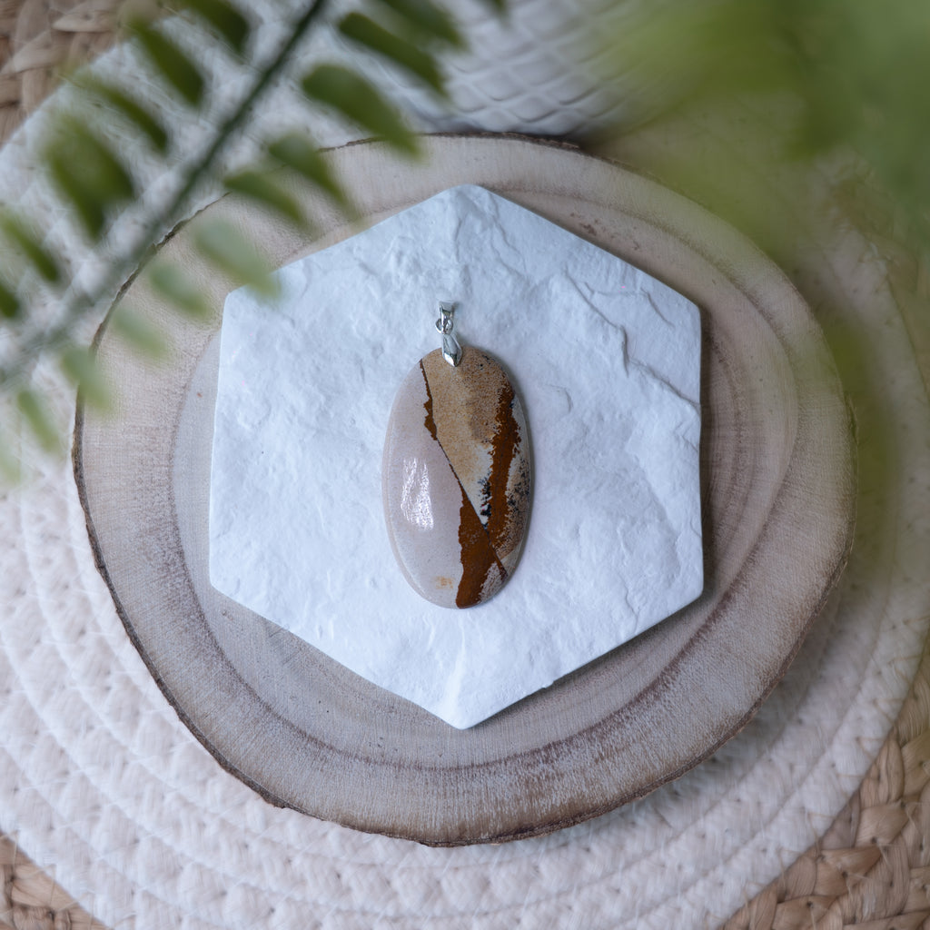 Pendentif Jaspe Paysage – Pierre naturelle ancrage et sérénité
