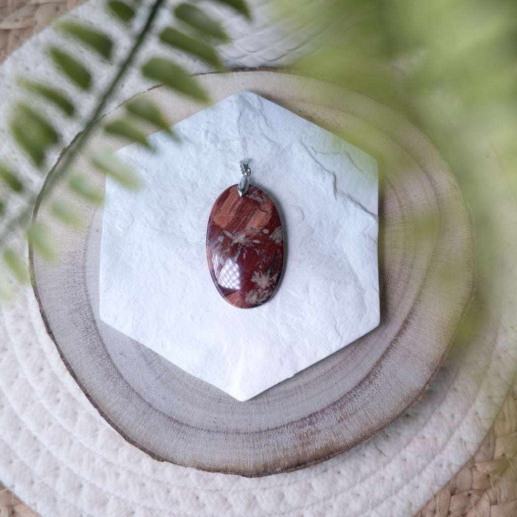 Pendentif Jaspe Peau de Serpent – Pierre naturelle transformation et protection