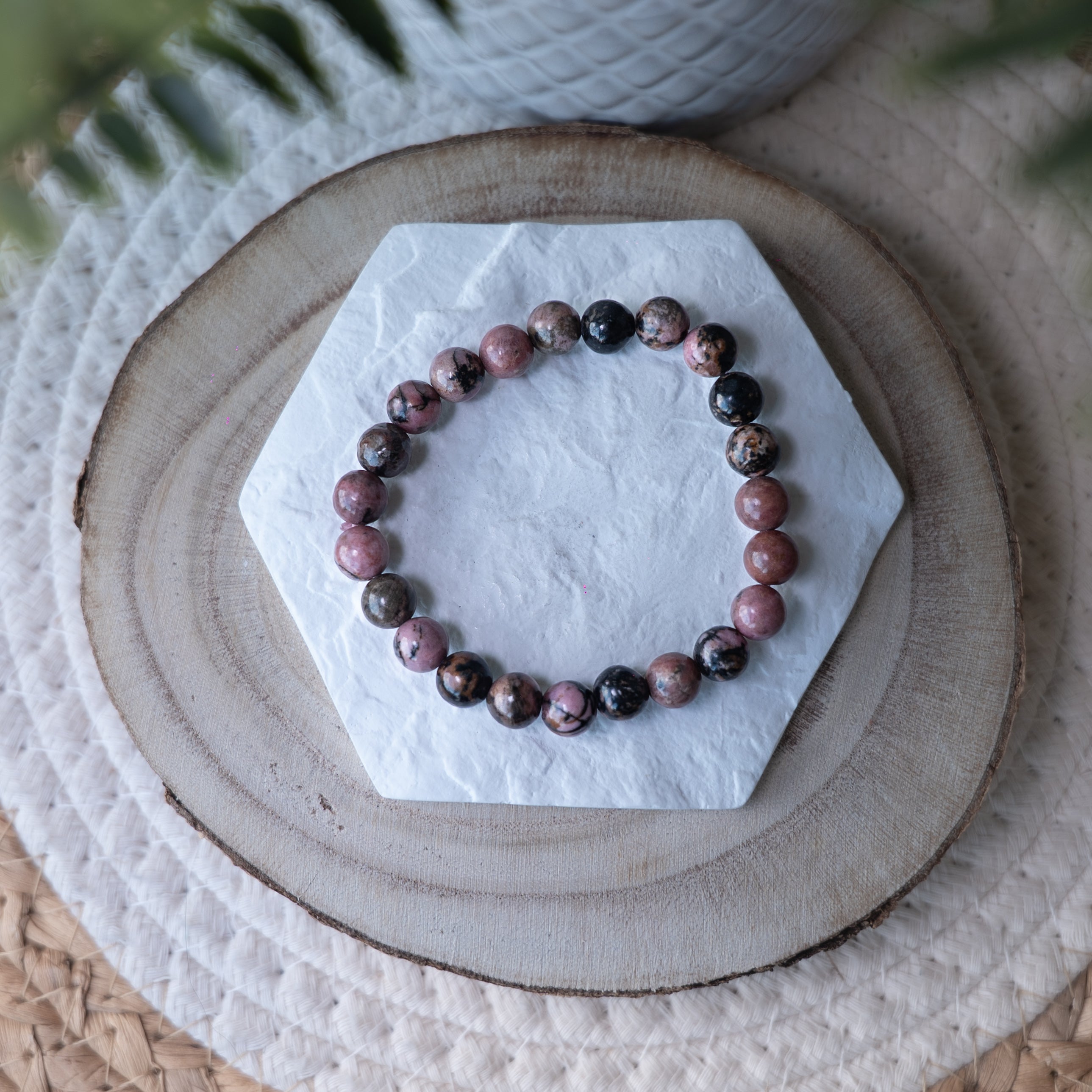 Bracelet Rhodonite – Pierre naturelle amour et guérison émotionnelle