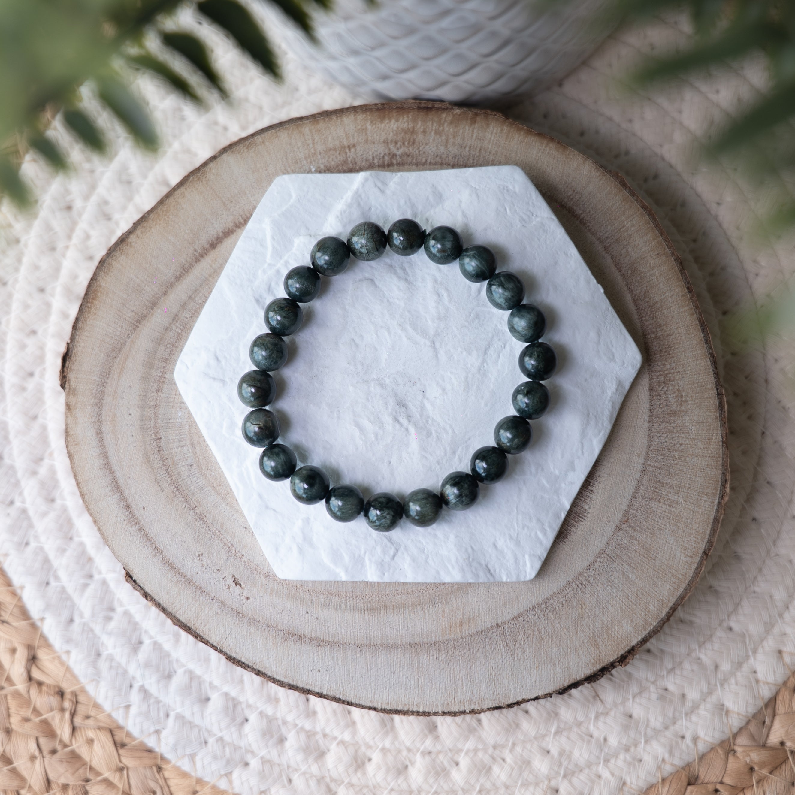 Bracelet Séraphinite – Pierre naturelle apaisement et élévation spirituelle