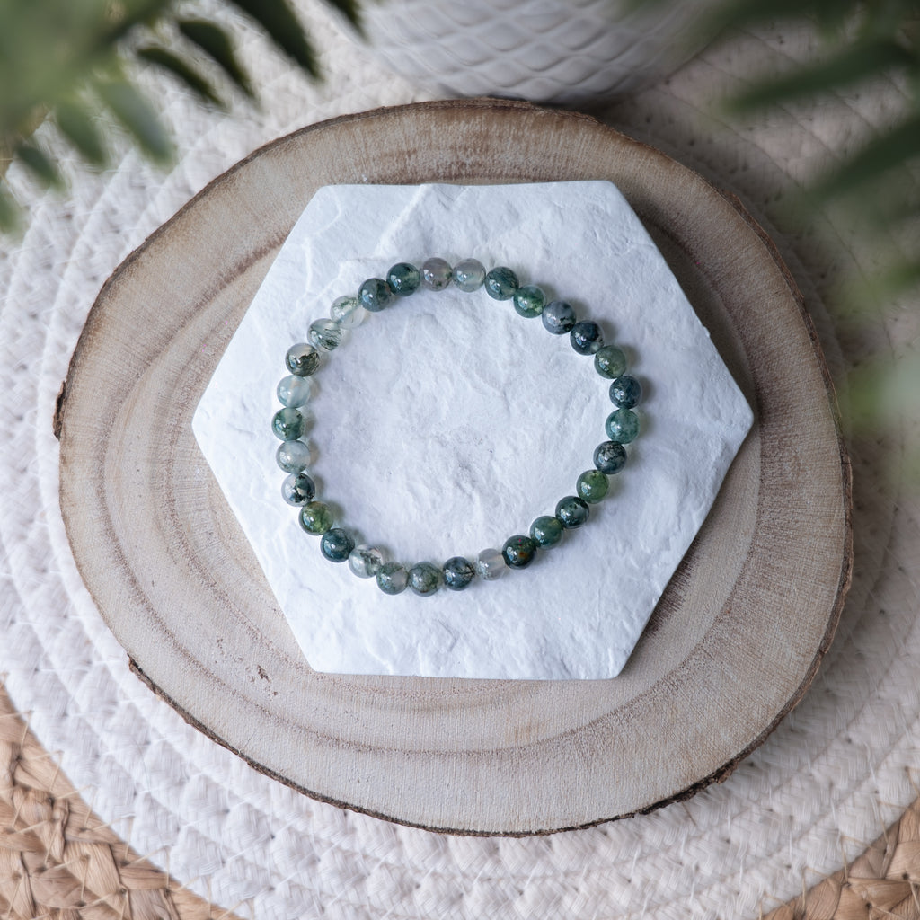 Bracelet Agate Mousse – Pierre naturelle croissance et équilibre