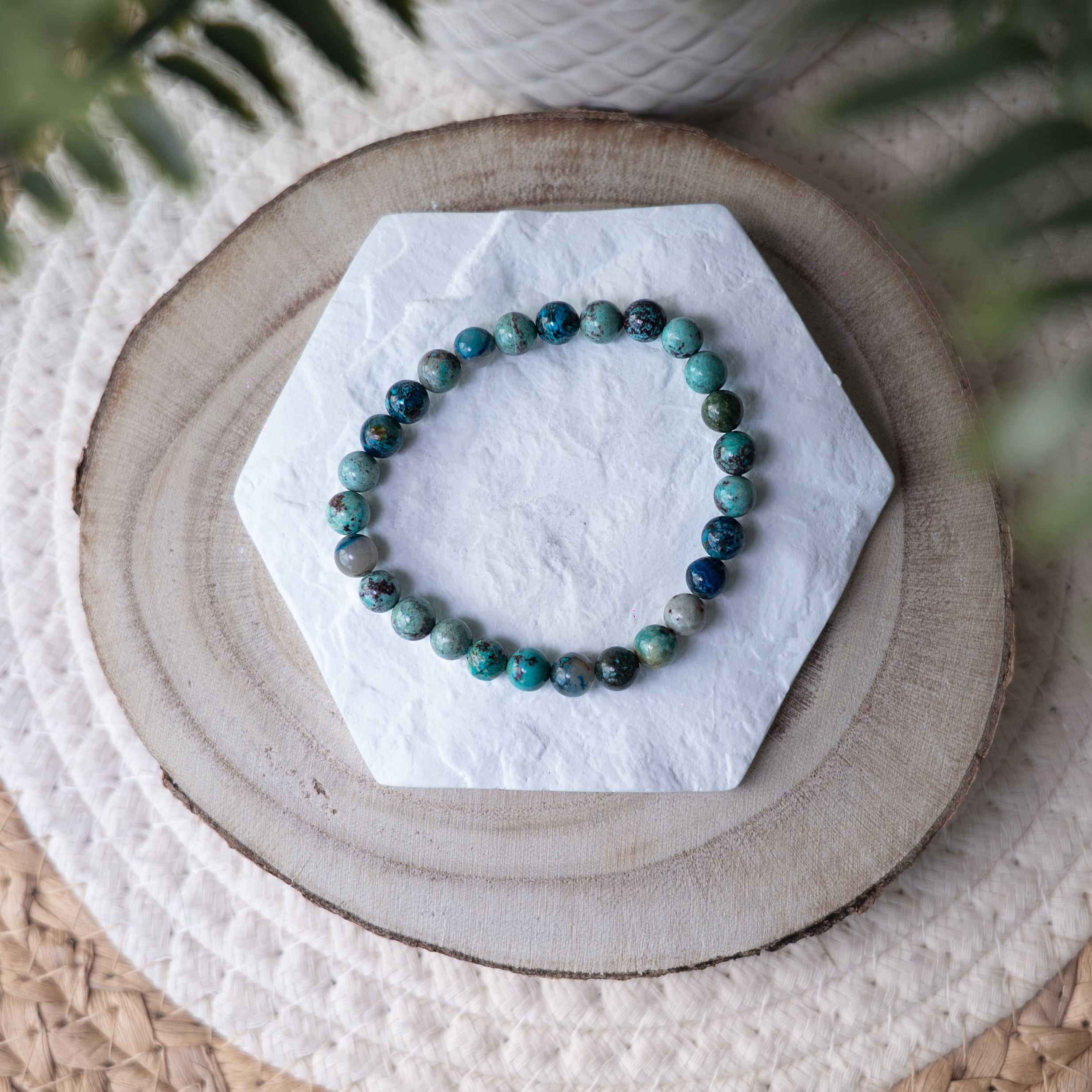 Bracelet Chrysocolle – Pierre naturelle apaisement et communication