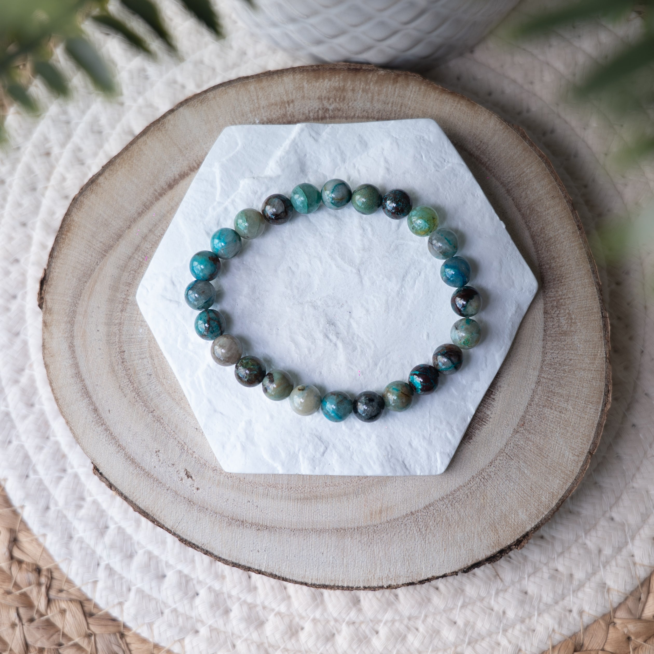 Bracelet Chrysocolle – Pierre naturelle apaisement et communication