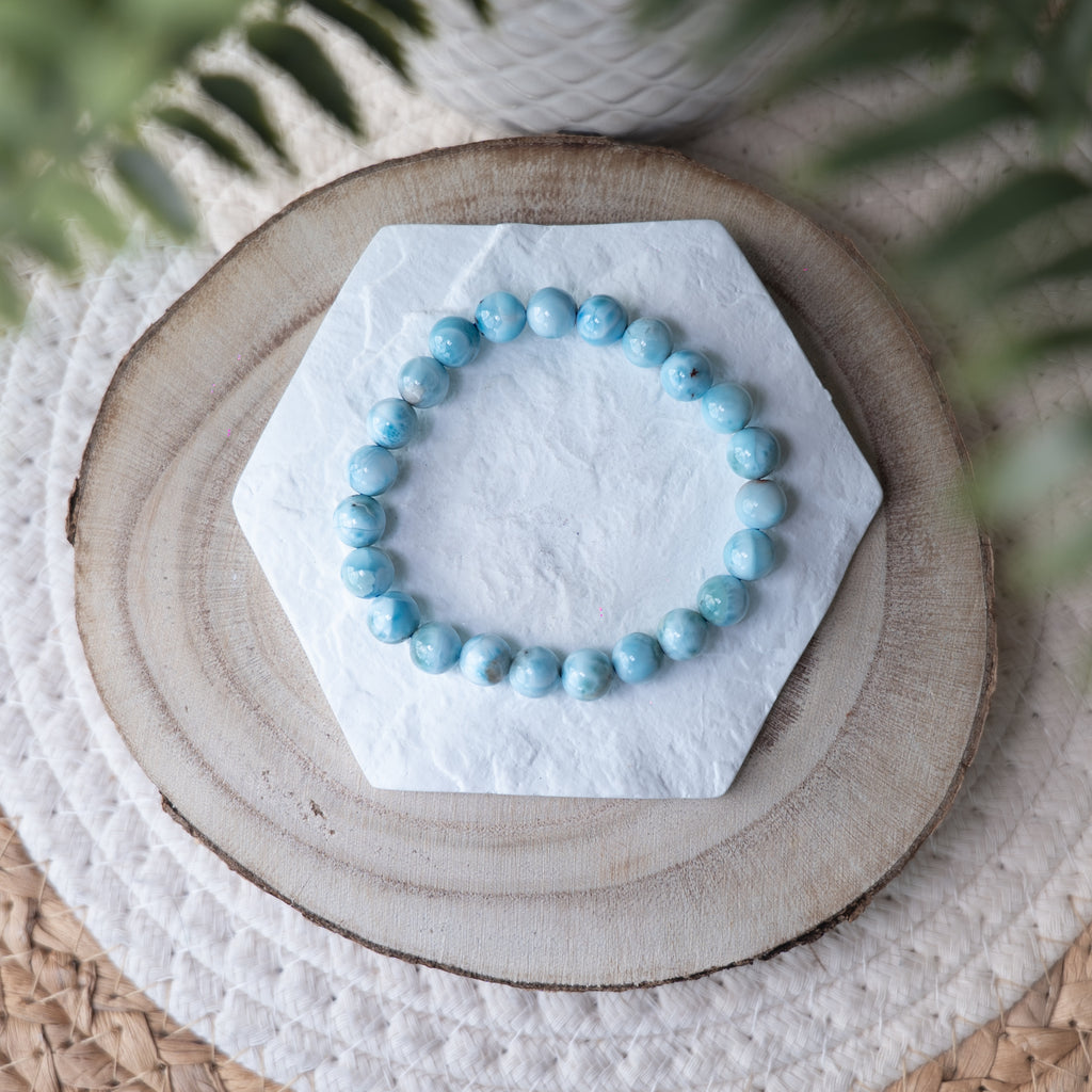 Bracelet Larimar – Pierre naturelle apaisement et sérénité