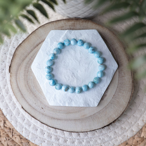Bracelet Larimar – Pierre naturelle apaisement et sérénité