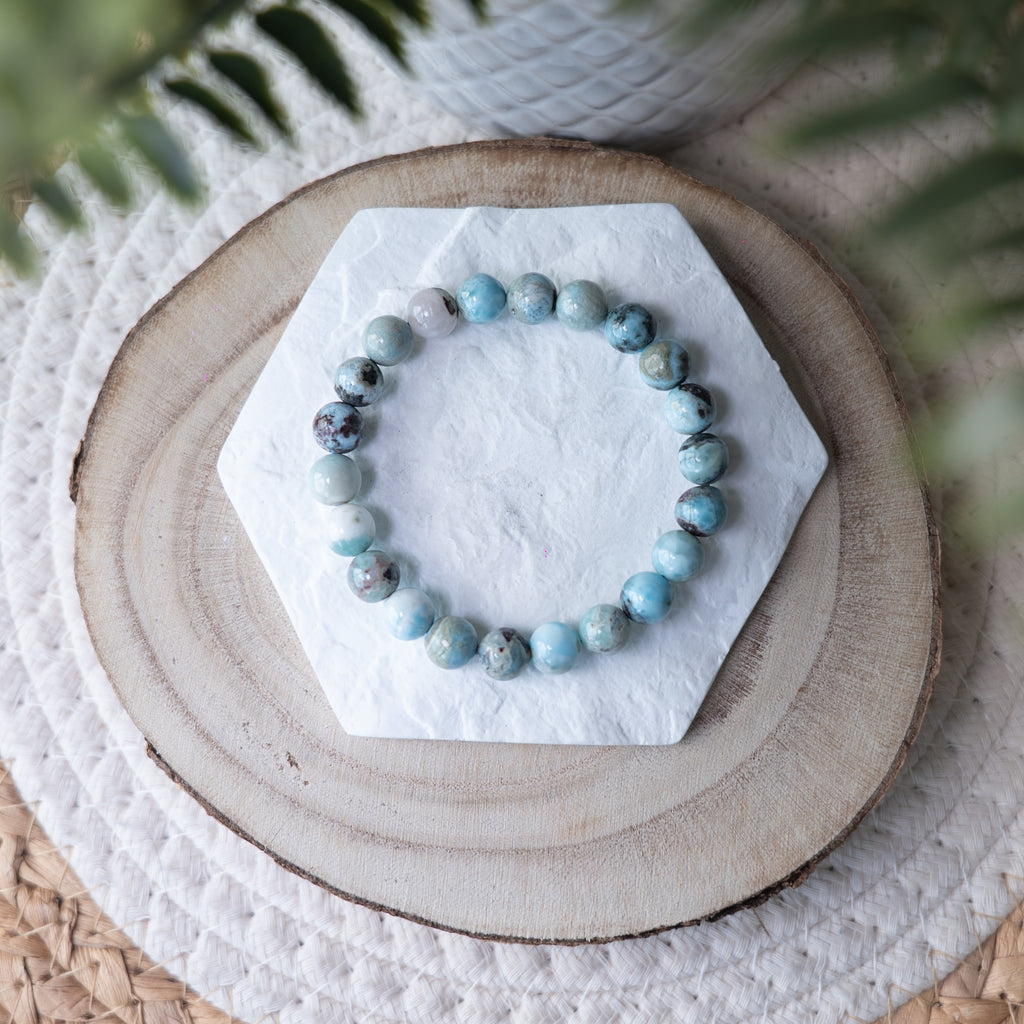 Bracelet Larimar – Pierre naturelle apaisement et sérénité