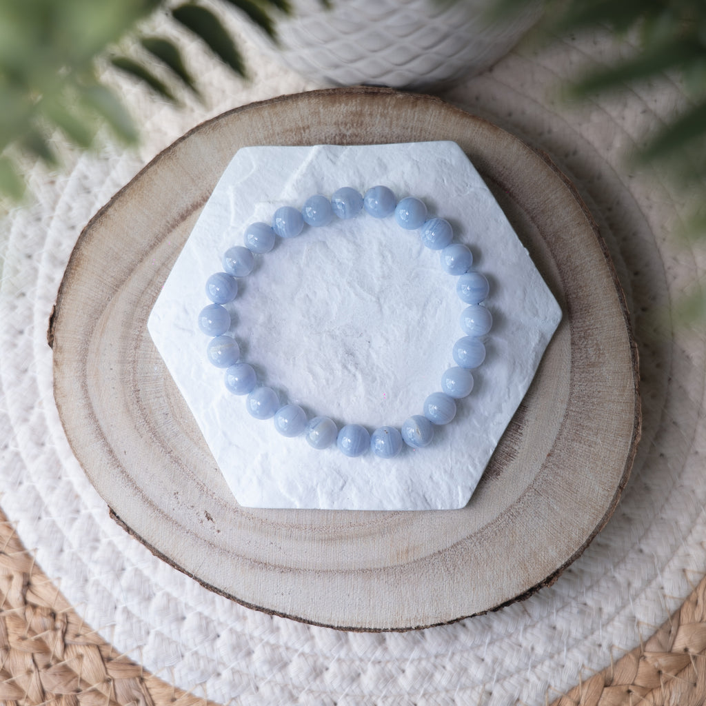 Bracelet Calcédoine Bleue – Pierre naturelle communication et apaisement