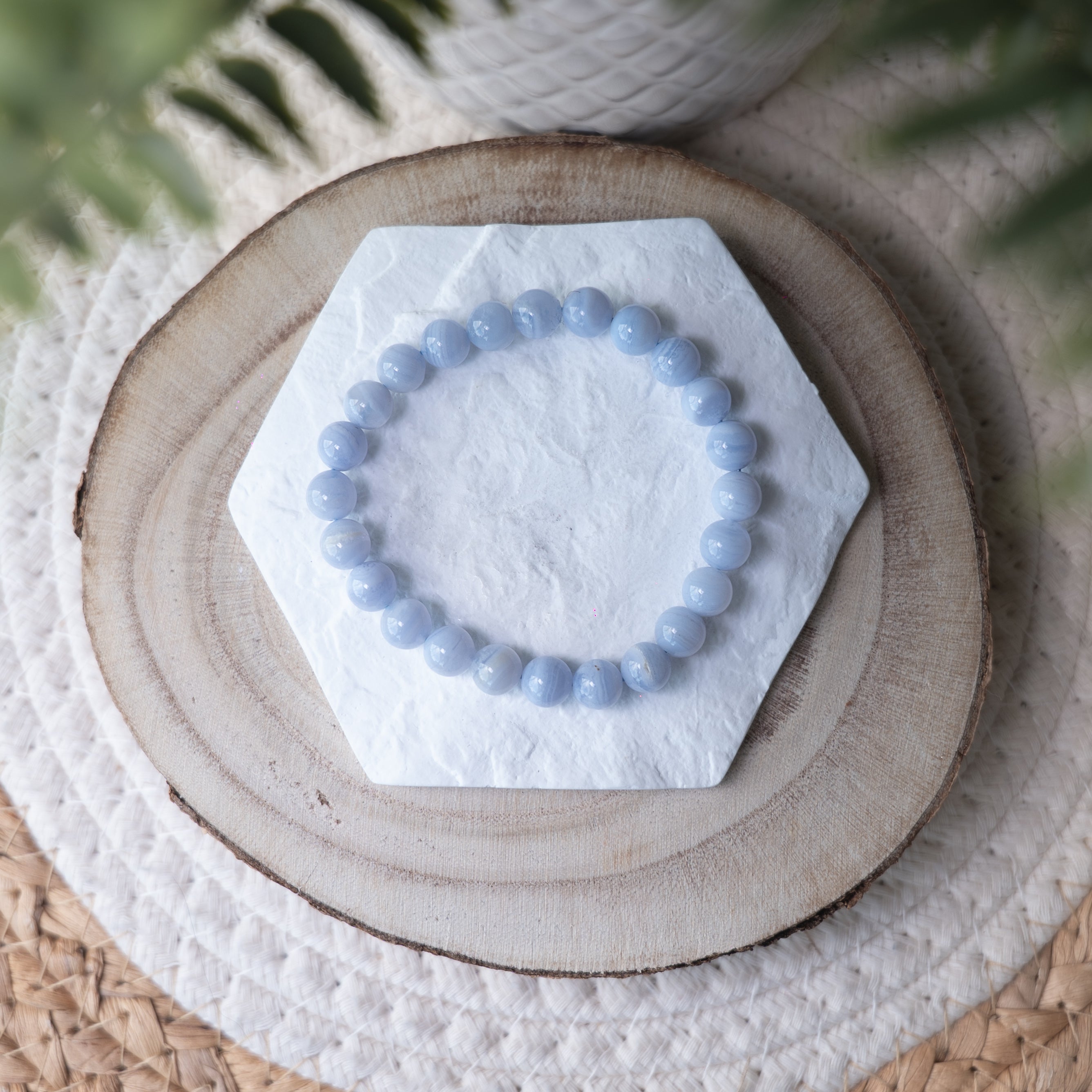 Bracelet Calcédoine Bleue – Pierre naturelle communication et apaisement