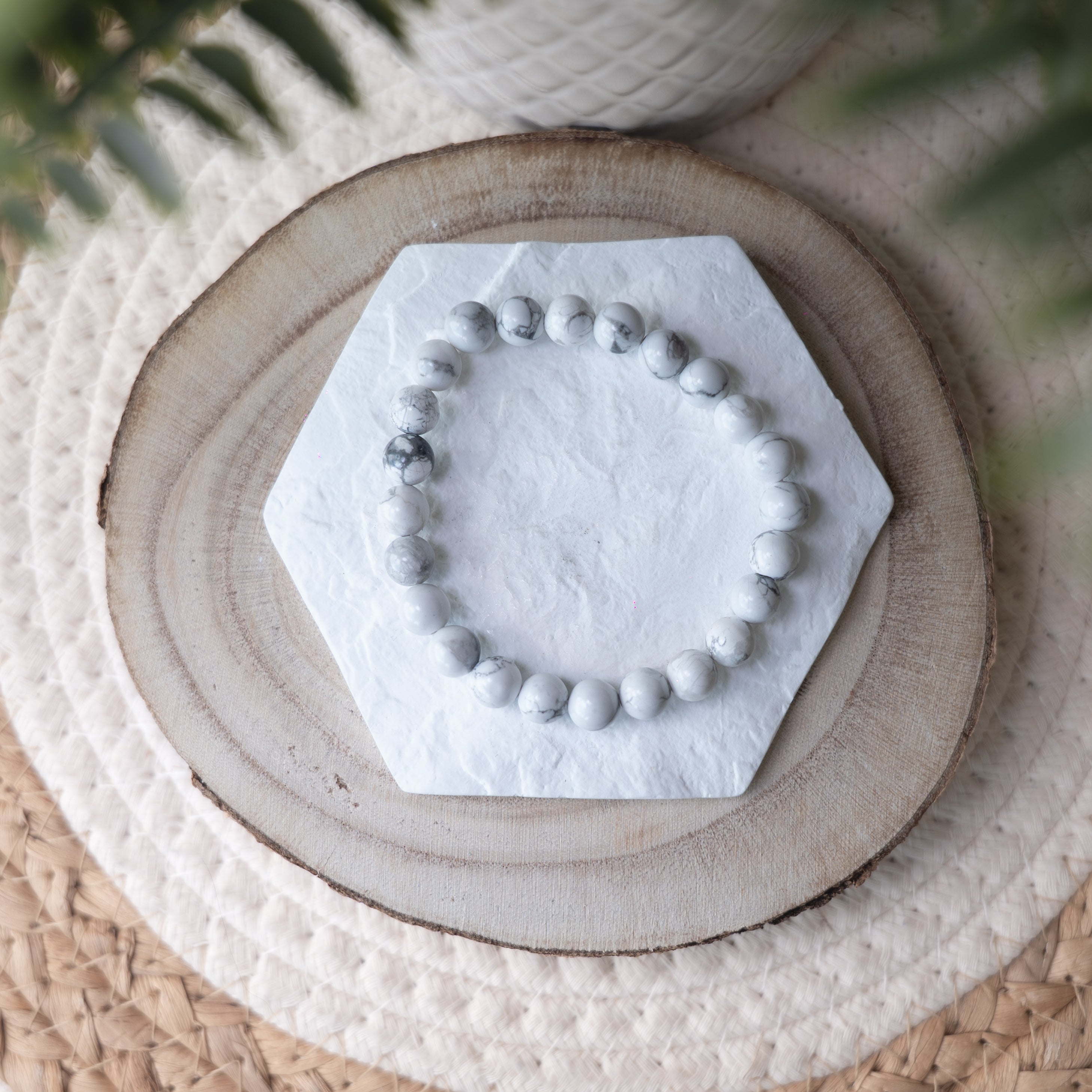 Bracelet Howlite – Pierre naturelle anti-stress et apaisante