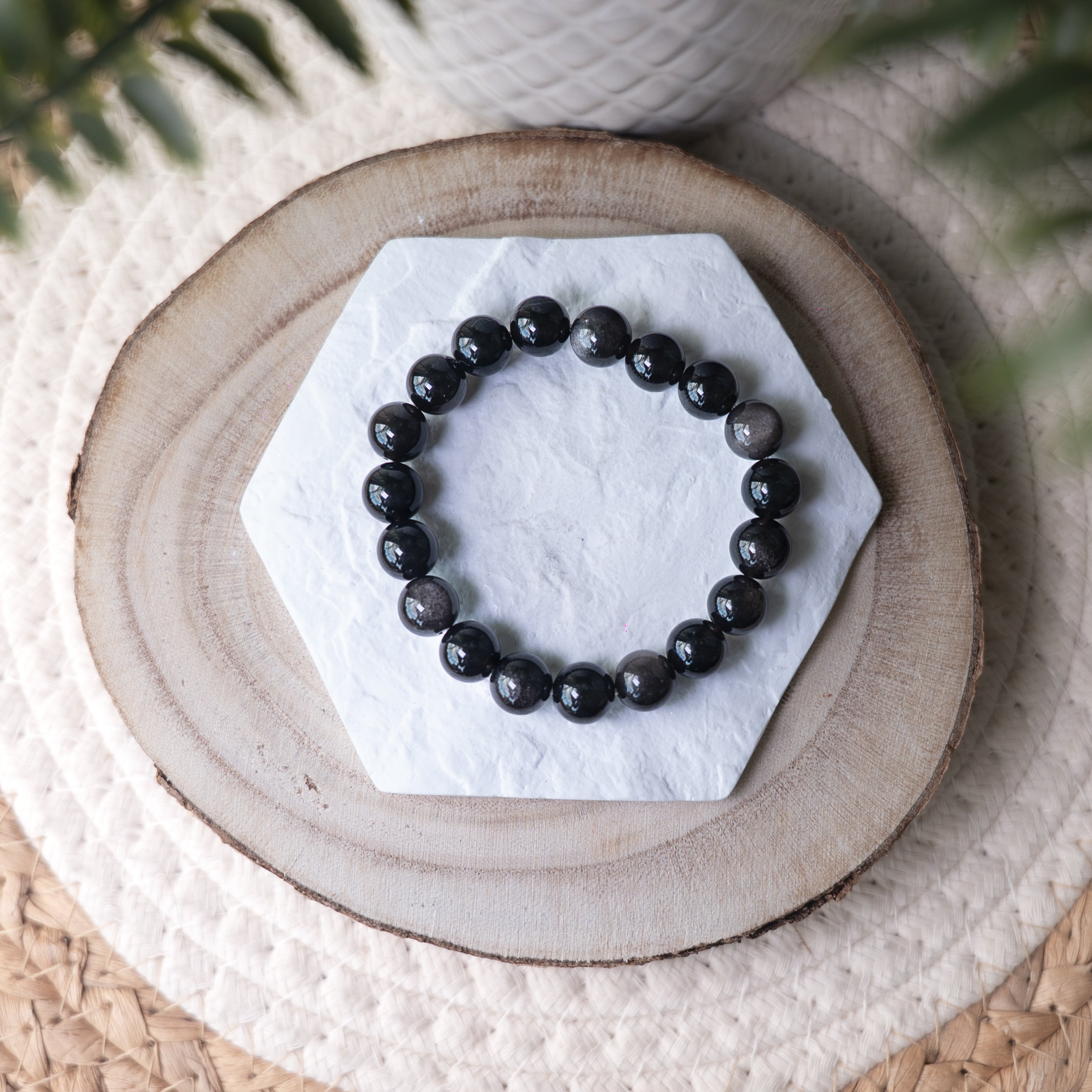 Bracelet Obsidienne Argentée & Dorée – Pierre naturelle protection et révélation