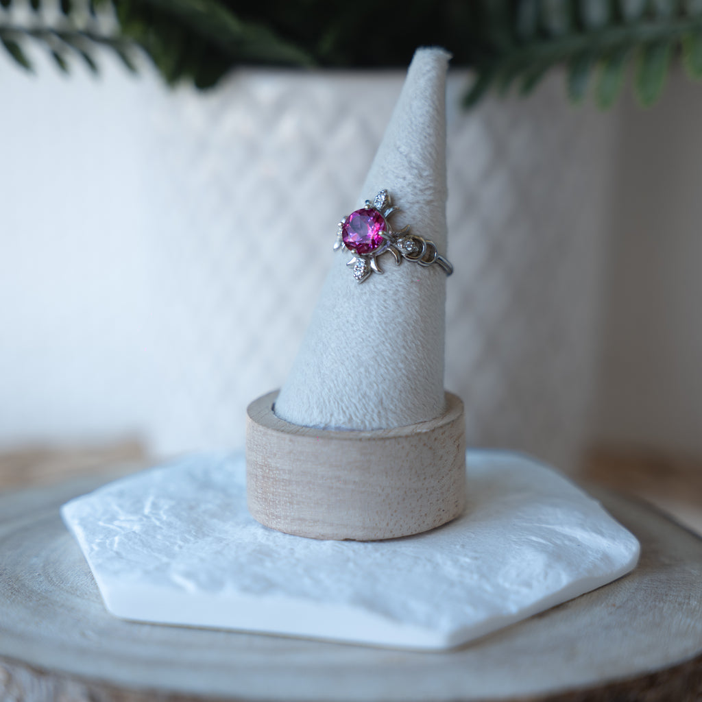 Bague fine en argent 925 & pierre naturelle facettée – Élégance délicate