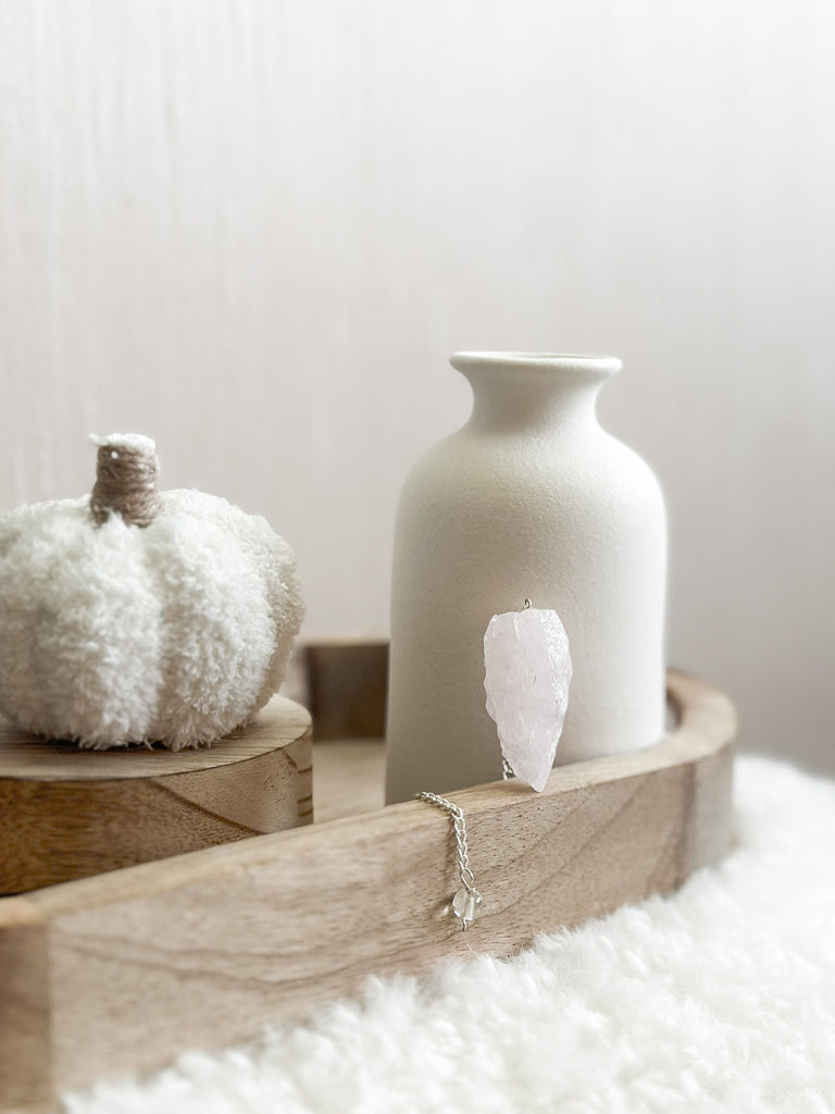 PENDULE QUARTZ ROSE BRUT