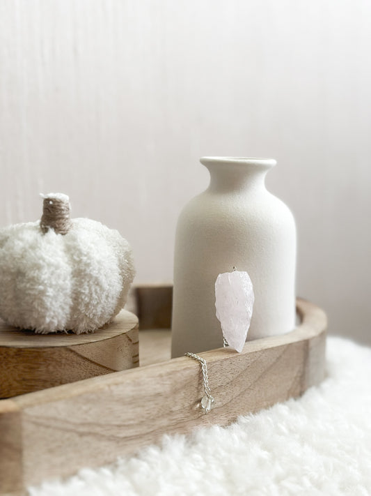 PENDULE QUARTZ ROSE BRUT