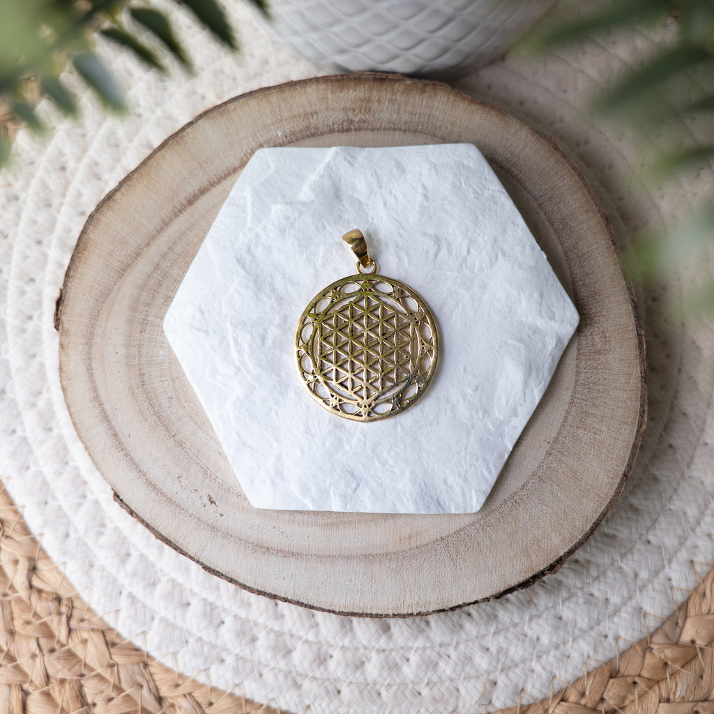 Pendentif en bronze Fleur de vie