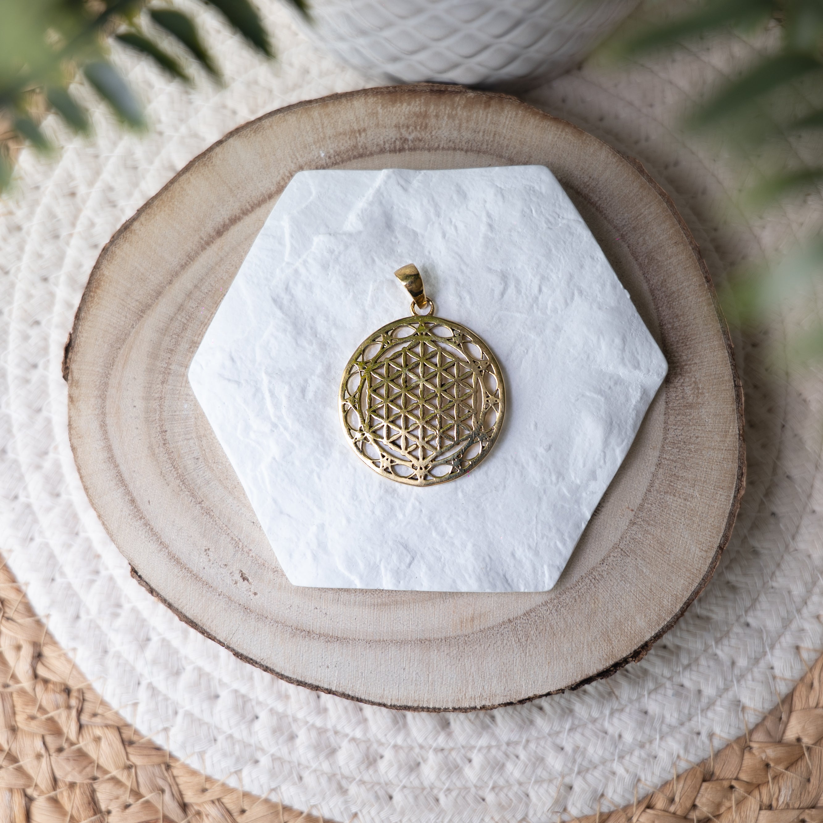 Pendentif en bronze Fleur de vie